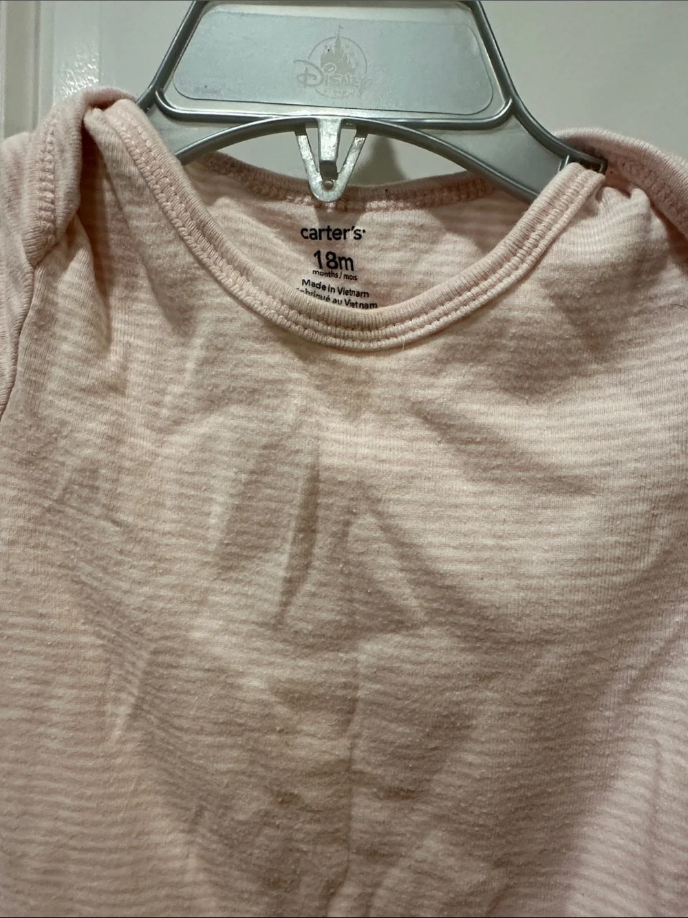 Carter's Pink and White Striped Onsie with H&M knot leggings